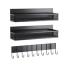 CARLA HOME 3 Pack Magnetic Spice Rack for Fridge Kitchen with Hook Bar