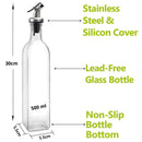 CARLA HOME 4 Pack Glass Oil Dispenser Bottle 500ml Transparent Kitchen