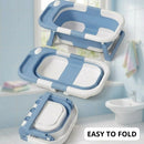 CARLA HOME Foldable Baby Bath Tub with Collapsible Toddler - Blue