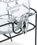 CARLA HOME 2 Pack Glass Drink Dispensers with Juice Pot Stand - 4L