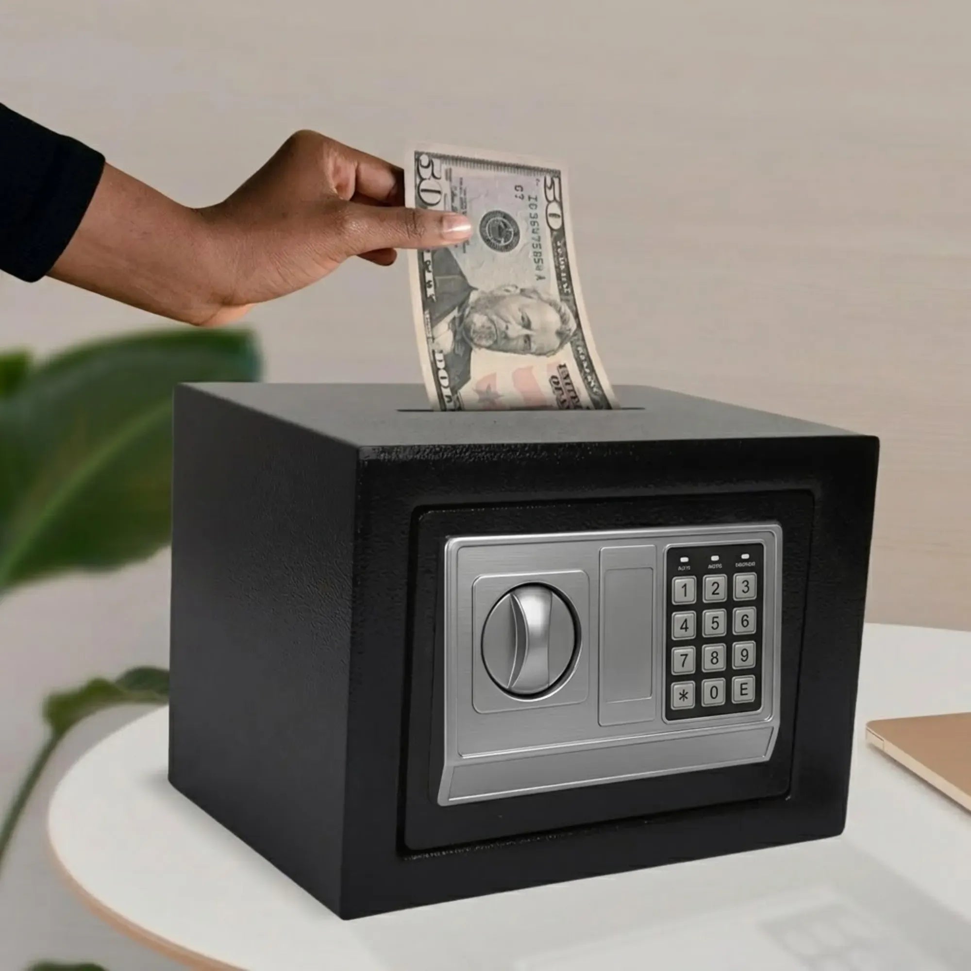 CARLA HOME Electronic Safe Box - Money Safe with Deposit Slot - Black - Cash Locker