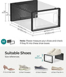 CARLA HOME 18-Pack Shoe Storage Boxes - Clear Stackable - Black - Shoe Box Storage