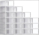 CARLA HOME 18-Pack Shoe Storage Boxes - Clear Stackable - White - Shoe Box Storage