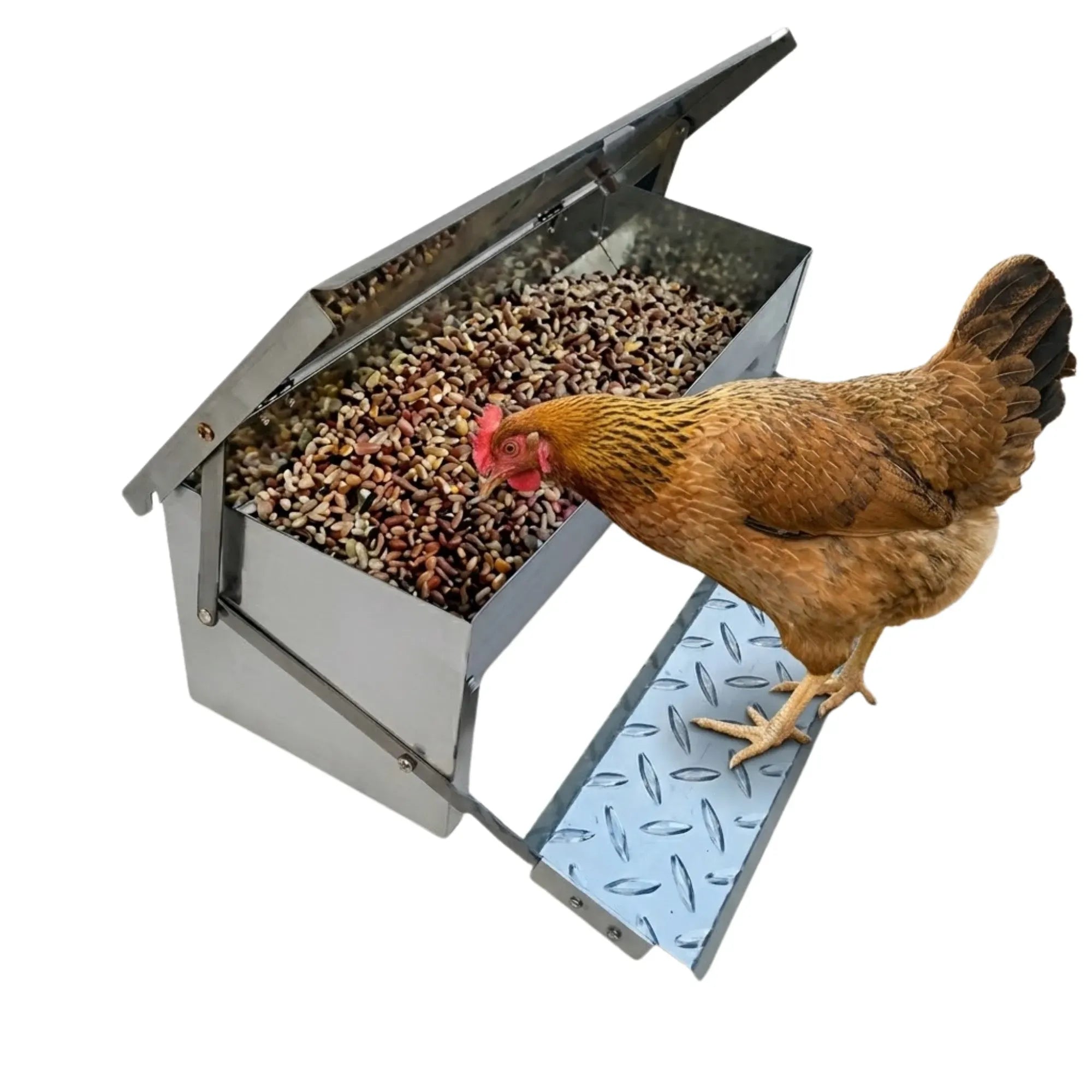 CARLA HOME Automatic Chicken Feeder Treadle - Galvanized Steel