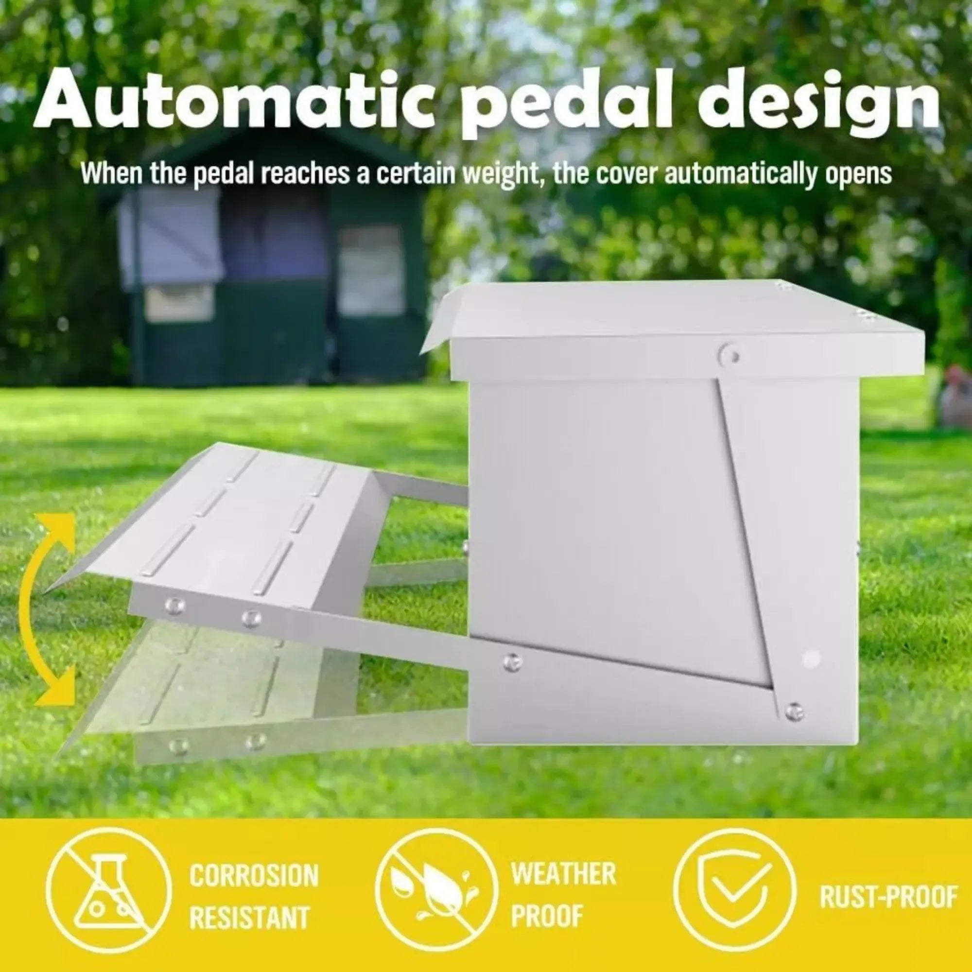 CARLA HOME Automatic Chicken Feeder Treadle - Galvanized Steel
