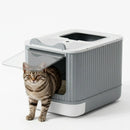 CARLA HOME Enclosed Cat Litter Box - Drawer Tray - Large - Scoop Drawer Design