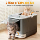 CARLA HOME Enclosed Cat Litter Box - Drawer Tray - Large - Scoop Drawer Design
