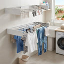 CARLA HOME Wall Mounted Clothes Drying Rack - Foldable - Balcony Folding Clothes - White