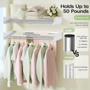 CARLA HOME Wall Mounted Clothes Drying Rack - Foldable - Balcony Folding Clothes - White