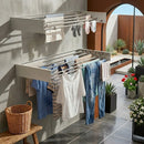 CARLA HOME Wall Mounted Clothes Drying Rack - Foldable - Balcony Folding Clothes - White