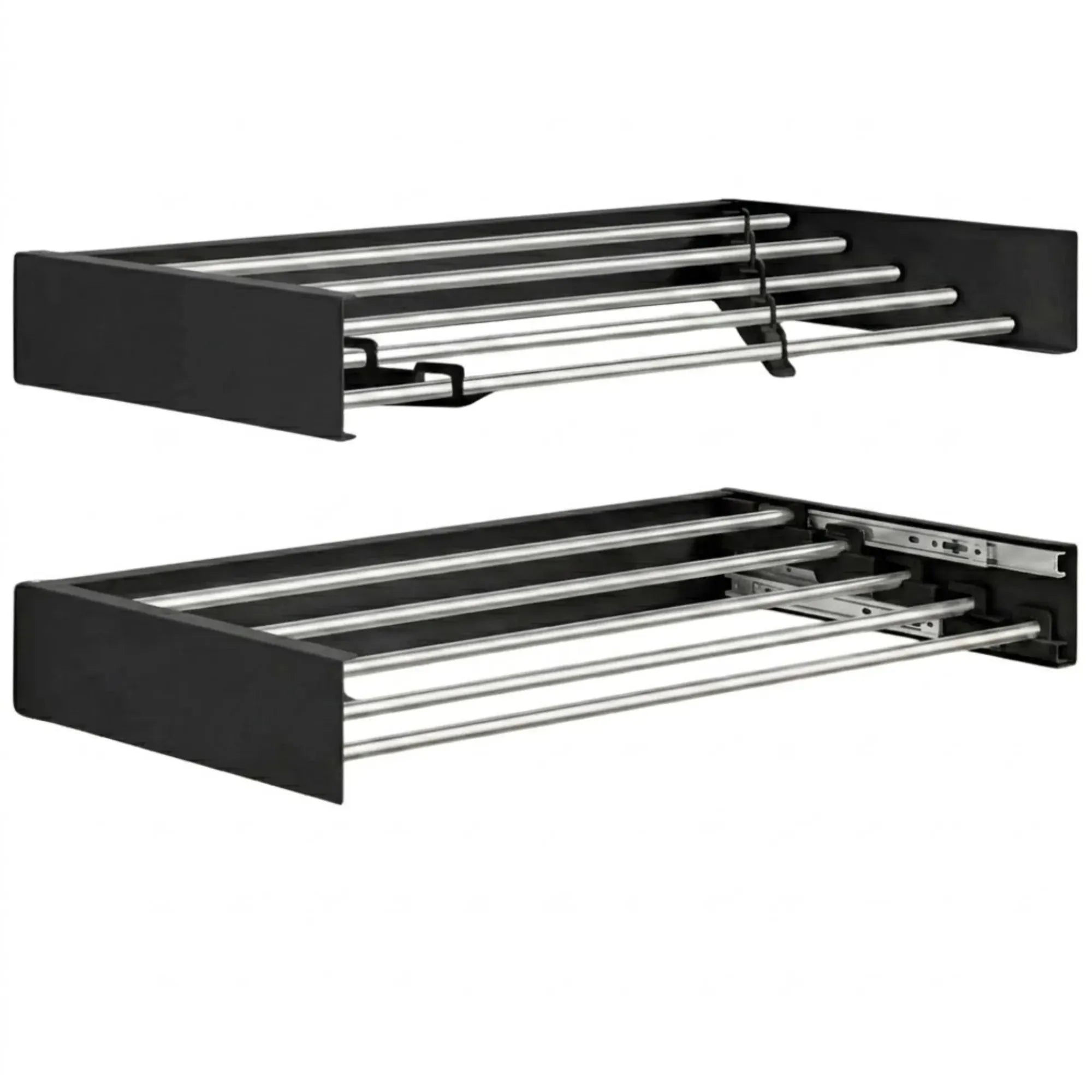 CARLA HOME Wall Mounted Clothes Drying Rack - Foldable - Balcony Folding Clothes - Black
