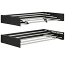 CARLA HOME Wall Mounted Clothes Drying Rack - Foldable - Balcony Folding Clothes - Black