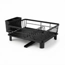 CARLA HOME Dish Drying Rack with Drainboard & Utensil Holder for Kitchen (Black)