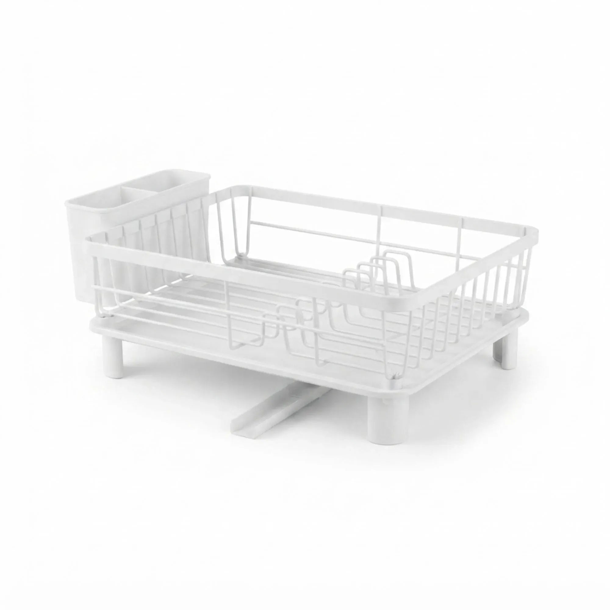 CARLA HOME Dish Drying Rack with Drainboard & Utensil Holder for Kitchen (White)