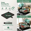 CARLA HOME 2 tier Dish Drying Rack with Drainboard & Utensil Holder for Kitchen (Black)