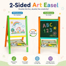 CARLA HOME Kids Art Easel, Double-Sided Chalkboard Whiteboard, Multicolour