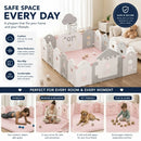 CARLA HOME Baby Play Mat 200x300cm, Thick Foam Crawling Mat, Infants, Pink
