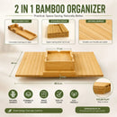 CARLA HOME Bamboo Sofa Armrest Tray, Couch Arm Table, Non-Slip Tray Table