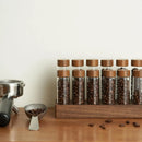CARLA HOME Glass Coffee Bean Storage Tubes, 12 Pack Wooden Stand (60ml 20g)