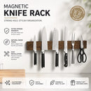 CARLA HOME Magnetic Knife Holder Wall Mounted, Wood Strip, Brown (40cm)