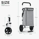 CARLA HOME Foldable Shopping Trolley, Aluminium Cart, 45L, Waterproof, Grey