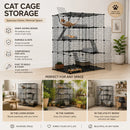 CARLA HOME Large Cat Cage Diy Enclosure, 4 Tier Pet Playpen Cat Kennel