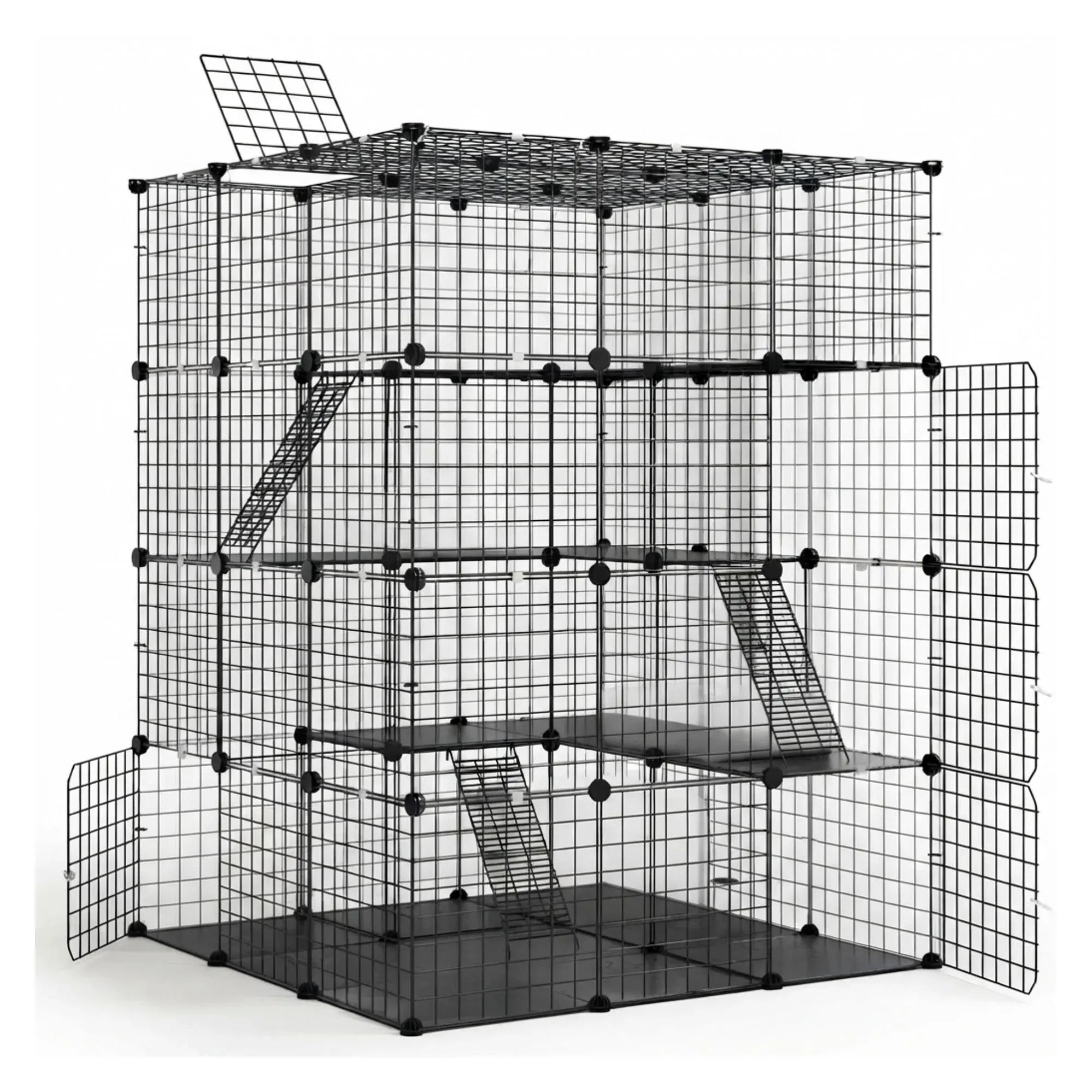 CARLA HOME Large Cat Cage Diy Enclosure, 4 Tier Pet Playpen Cat Kennel