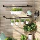 CARLA HOME 2-Pack Wall Mounted Industrial Pipe Clothes Rack - Black - Storage Rack