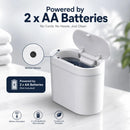 CARLA HOME 2-Pack Motion Sensor Trash Can - Touchless Bin - White - Smart Sensor Trash Can