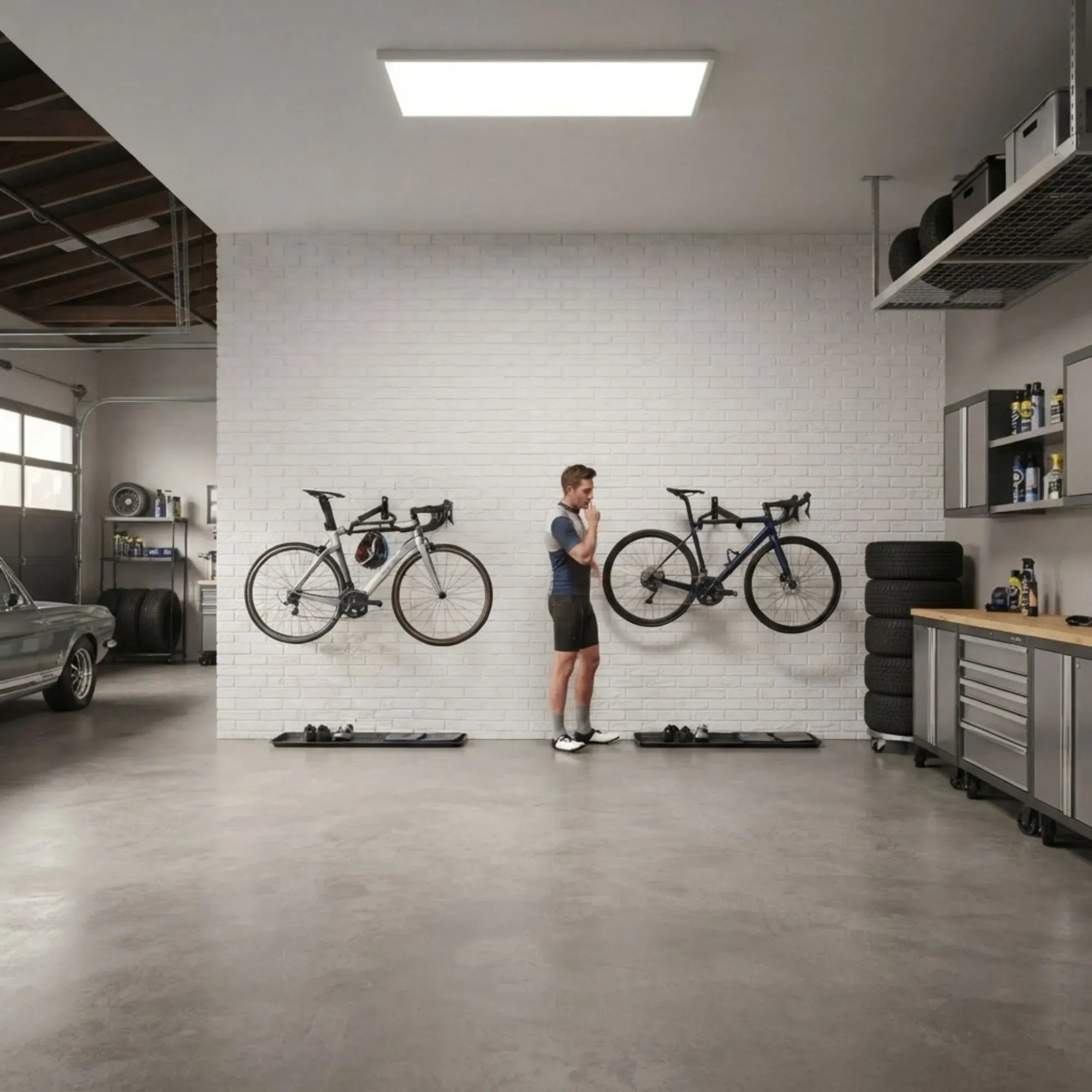 CARLA HOME 2-Pack Bike Wall Mount Rack - Adjustable Hook - Black - Adjustable Fixed Bike