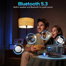 5G 4K Mini Projector Black with WiFi 6, Bluetooth, HDMI, USB, Android 11, 720P Resolution