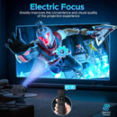 5G 4K Mini Projector Black with WiFi 6, Bluetooth, HDMI, USB, Android 11, 720P Resolution
