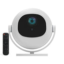 White 5G 4K Smart LED Projector in Black with Bluetooth and WiFi for Home Theater