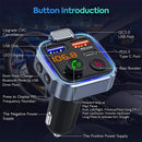 Bluetooth 5.0 FM Transmitter Car Adapter with PD 20W Fast Charger and Dual USB Ports in Black