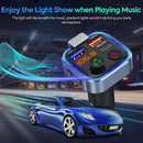 Bluetooth 5.0 FM Transmitter Car Adapter with PD 20W Fast Charger and Dual USB Ports in Black