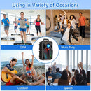 2000W Portable Bluetooth Speaker with Subwoofer, Black, Karaoke Mic, 8" Woofer