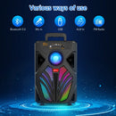 2000W Portable Bluetooth Speaker with Subwoofer, Black, Karaoke Mic, 8" Woofer