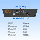 2000W Portable Bluetooth Speaker with Subwoofer, Black, Karaoke Mic, 8" Woofer