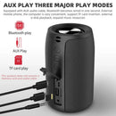 Waterproof Portable Bluetooth 5.0 Wireless Speaker in Black with 2000mAh Battery