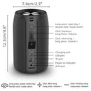 Waterproof Portable Bluetooth 5.0 Wireless Speaker in Black with 2000mAh Battery
