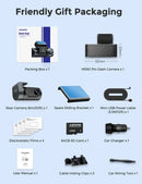 3.19" Black IPS Dual Dash Cam with 4K+1080P, 5G WiFi, GPS, Night Vision & Free 64GB Card