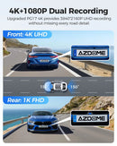 12" Black Rear View Mirror Dash Cam with 4K Front and 1080P Rear, GPS, WiFi6