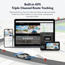 4K 3 Channel Dash Cam with 5G WiFi, Front, Rear, and Inside Recording, Free 64GB SD Card