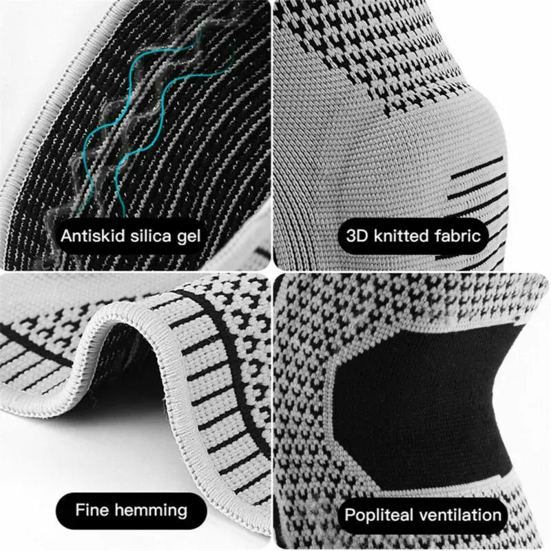 Black Knee Compression Sleeve for Sports Support, Size M