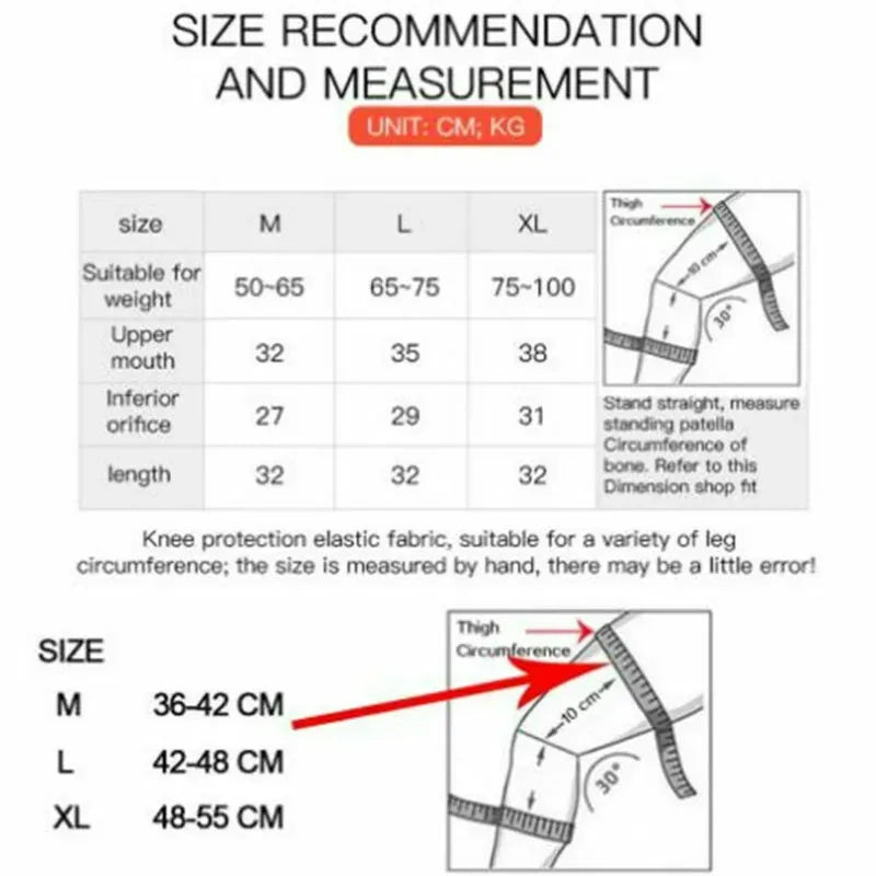 Black Knee Compression Sleeve for Sports, Arthritis Relief, Silicone Support, Size L