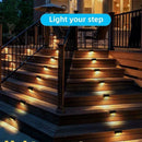 Multicoloured warm Solar LED Deck Lights - 4-Pack Warm White Outdoor Pathway and Stair Lamps, Black, IP65 Waterproof