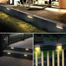 Multicoloured warm Solar LED Deck Lights - Black Outdoor Pathway and Garden Lighting, 4-Pack