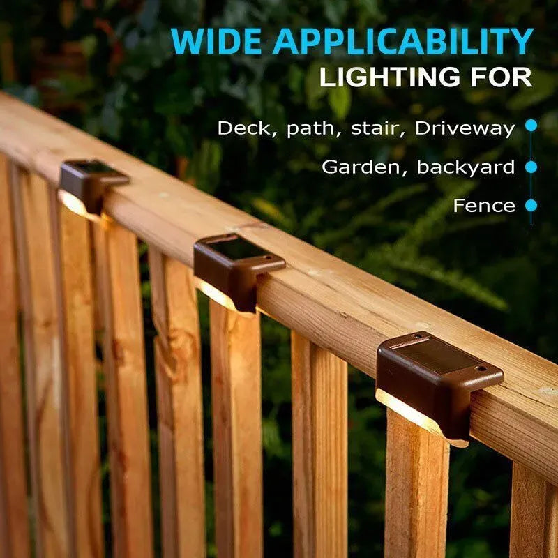 Multicoloured warm Outdoor Solar LED Deck Lights - Black, 12-Pack, IP65 Waterproof, Warm White for Garden, Patio, Pathway, Stairs