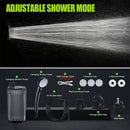 Portable Black Camping Shower with 6000mAh Rechargeable Battery and LED Display