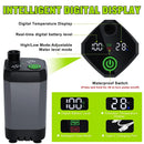 Portable Black Camping Shower with 6000mAh Rechargeable Battery and LED Display